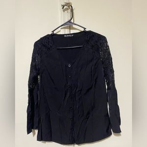 Lace Flounce Sleeve Blouse